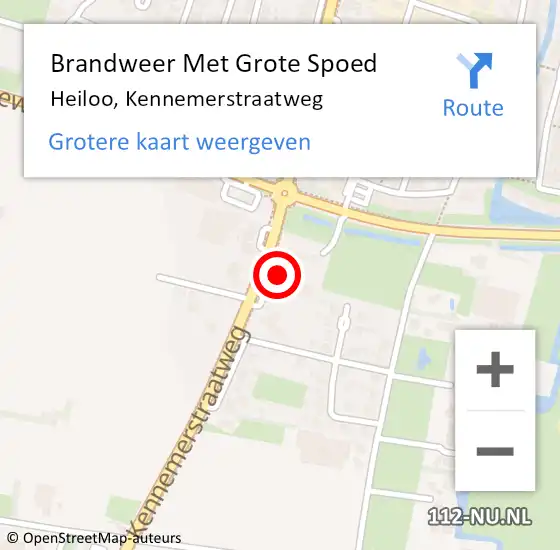 Locatie op kaart van de 112 melding: Brandweer Met Grote Spoed Naar Heiloo, Kennemerstraatweg op 25 juli 2015 15:14