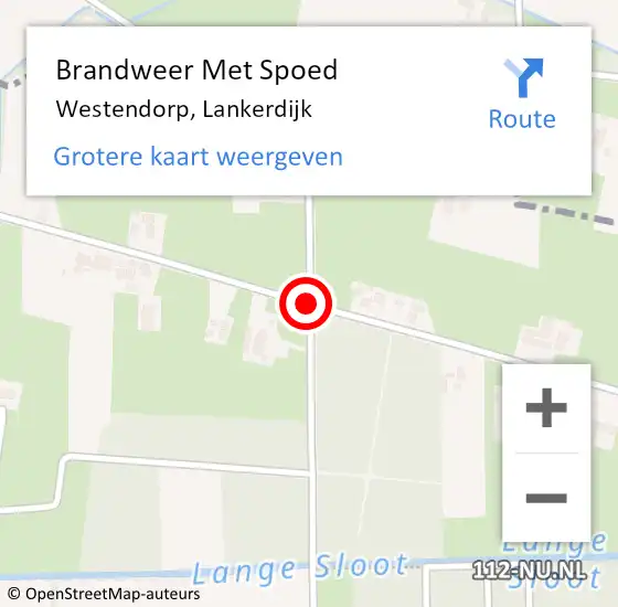 Locatie op kaart van de 112 melding: Brandweer Met Spoed Naar Westendorp, Lankerdijk op 25 juli 2015 15:17