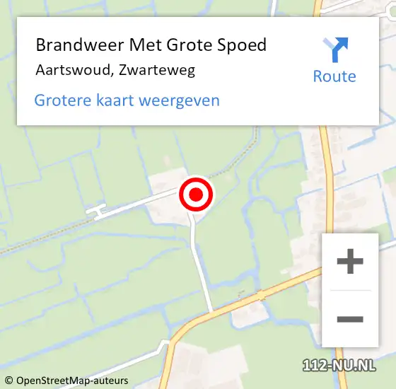 Locatie op kaart van de 112 melding: Brandweer Met Grote Spoed Naar Aartswoud, Zwarteweg op 25 juli 2015 15:25