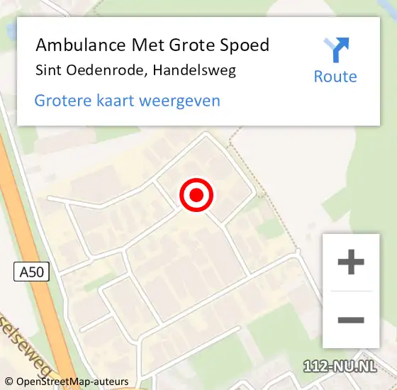 Locatie op kaart van de 112 melding: Ambulance Met Grote Spoed Naar Sint Oedenrode, Handelsweg op 25 juli 2015 15:39