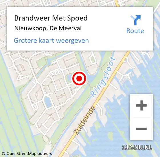 Locatie op kaart van de 112 melding: Brandweer Met Spoed Naar Nieuwkoop, De Meerval op 25 juli 2015 16:01