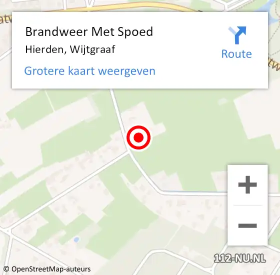 Locatie op kaart van de 112 melding: Brandweer Met Spoed Naar Hierden, Wijtgraaf op 25 juli 2015 16:04