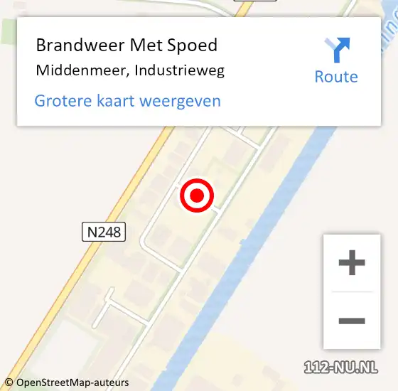 Locatie op kaart van de 112 melding: Brandweer Met Spoed Naar Middenmeer, Industrieweg op 25 juli 2015 16:08