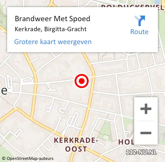 Locatie op kaart van de 112 melding: Brandweer Met Spoed Naar Kerkrade, Dorothea-Gracht op 25 juli 2015 16:10