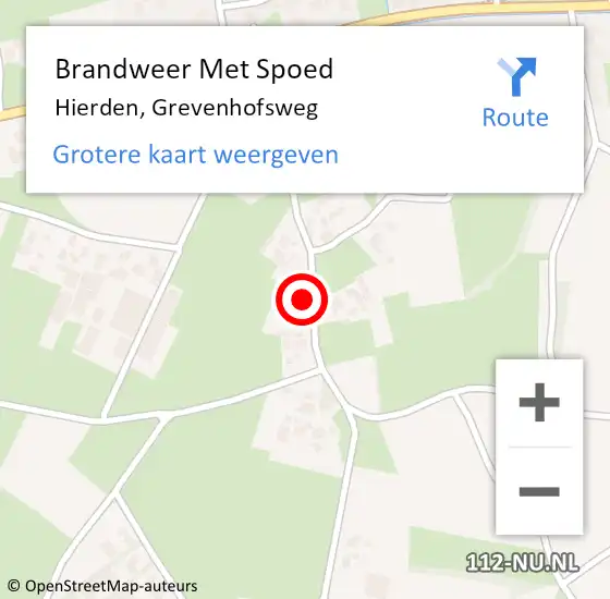 Locatie op kaart van de 112 melding: Brandweer Met Spoed Naar Hierden, Grevenhofsweg op 25 juli 2015 16:17