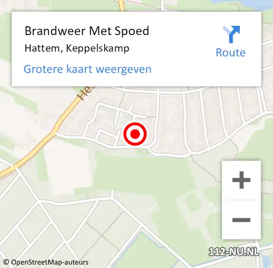 Locatie op kaart van de 112 melding: Brandweer Met Spoed Naar Hattem, Keppelskamp op 25 juli 2015 16:20