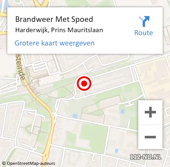 Locatie op kaart van de 112 melding: Brandweer Met Spoed Naar Harderwijk, Prins Mauritslaan op 25 juli 2015 16:29