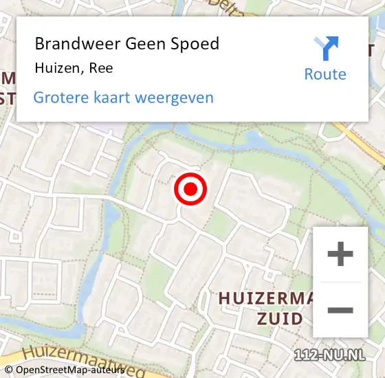 Locatie op kaart van de 112 melding: Brandweer Geen Spoed Naar Huizen, Ree op 25 juli 2015 16:30