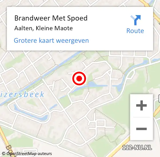 Locatie op kaart van de 112 melding: Brandweer Met Spoed Naar Aalten, Kleine Maote op 25 juli 2015 16:37