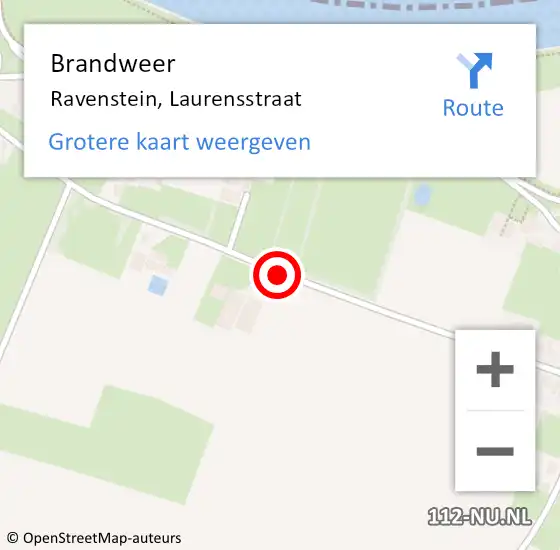 Locatie op kaart van de 112 melding: Brandweer Ravenstein, Laurensstraat op 25 juli 2015 16:41