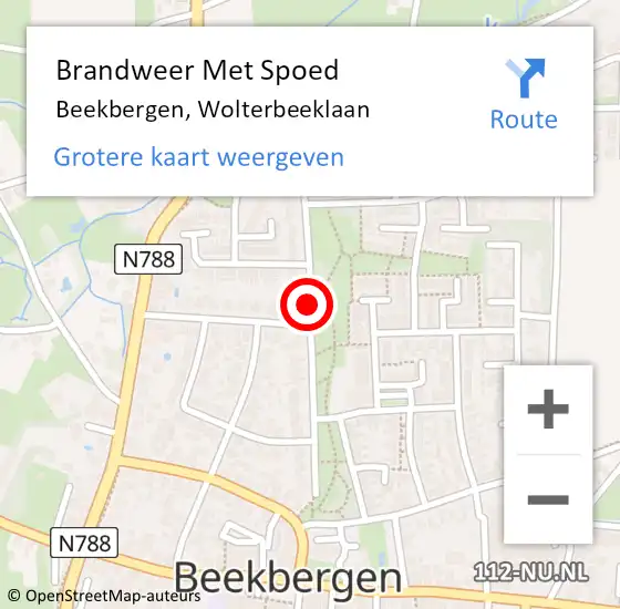 Locatie op kaart van de 112 melding: Brandweer Met Spoed Naar Beekbergen, Wolterbeeklaan op 25 juli 2015 16:43