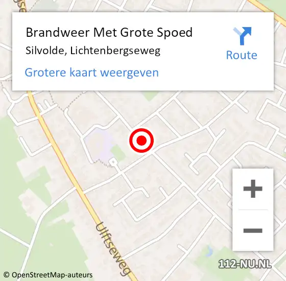 Locatie op kaart van de 112 melding: Brandweer Met Grote Spoed Naar Silvolde, Lichtenbergseweg op 25 juli 2015 16:47