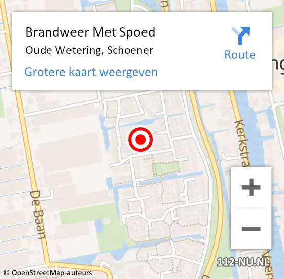 Locatie op kaart van de 112 melding: Brandweer Met Spoed Naar Oude Wetering, Schoener op 25 juli 2015 16:49