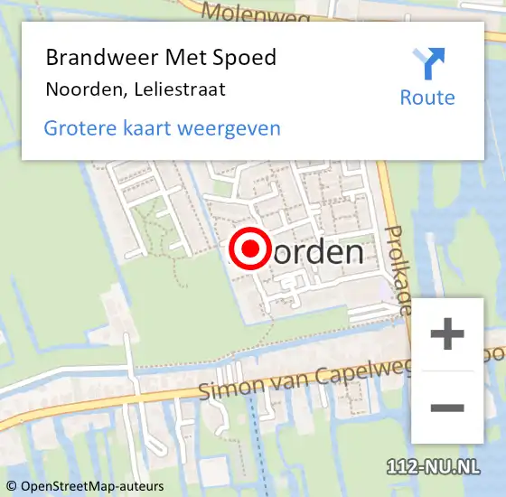 Locatie op kaart van de 112 melding: Brandweer Met Spoed Naar Noorden, Leliestraat op 25 juli 2015 16:50