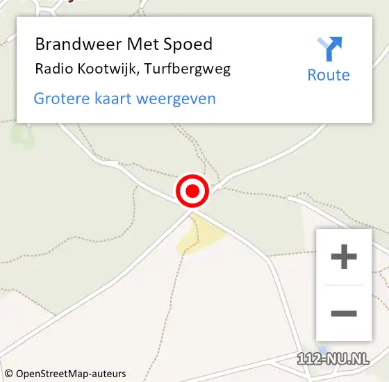Locatie op kaart van de 112 melding: Brandweer Met Spoed Naar Radio Kootwijk, Turfbergweg op 25 juli 2015 16:52