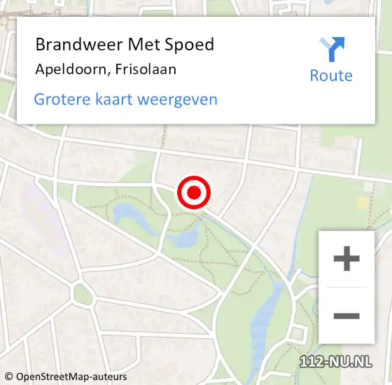 Locatie op kaart van de 112 melding: Brandweer Met Spoed Naar Apeldoorn, Frisolaan op 25 juli 2015 16:54