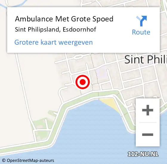 Locatie op kaart van de 112 melding: Ambulance Met Grote Spoed Naar Sint Philipsland, Esdoornhof op 25 juli 2015 16:58