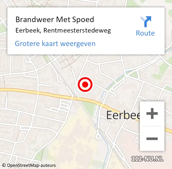 Locatie op kaart van de 112 melding: Brandweer Met Spoed Naar Eerbeek, Rentmeesterstedeweg op 25 juli 2015 16:58