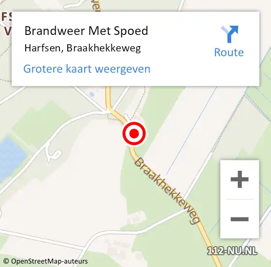 Locatie op kaart van de 112 melding: Brandweer Met Spoed Naar Harfsen, Braakhekkeweg op 25 juli 2015 16:59