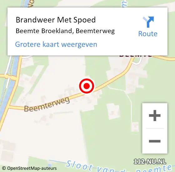 Locatie op kaart van de 112 melding: Brandweer Met Spoed Naar Beemte Broekland, Beemterweg op 25 juli 2015 17:00