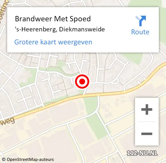 Locatie op kaart van de 112 melding: Brandweer Met Spoed Naar 's-Heerenberg, Diekmansweide op 25 juli 2015 17:01