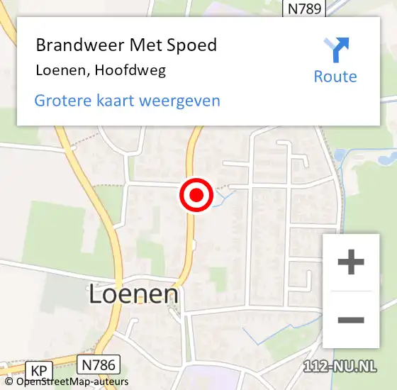 Locatie op kaart van de 112 melding: Brandweer Met Spoed Naar Loenen, Hoofdweg op 25 juli 2015 17:05