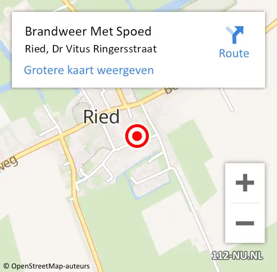 Locatie op kaart van de 112 melding: Brandweer Met Spoed Naar Ried, Dr Vitus Ringersstraat op 25 juli 2015 17:13