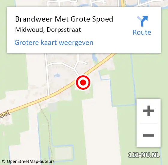 Locatie op kaart van de 112 melding: Brandweer Met Grote Spoed Naar Midwoud, Dorpsstraat op 25 juli 2015 17:15