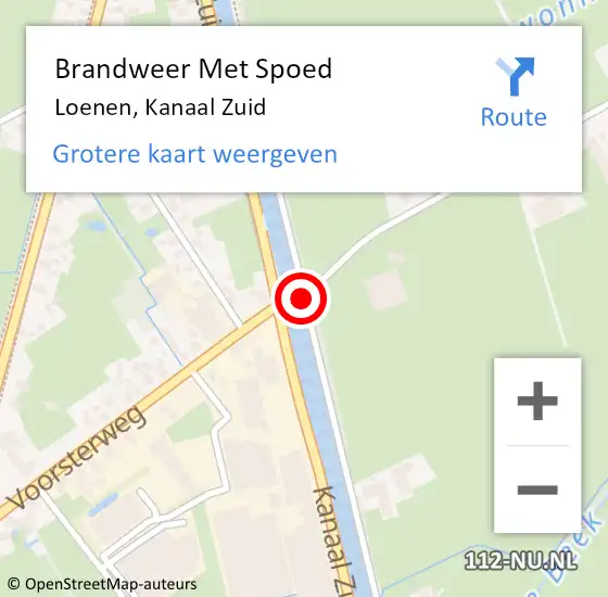Locatie op kaart van de 112 melding: Brandweer Met Spoed Naar Loenen, Kanaal Zuid op 25 juli 2015 17:25