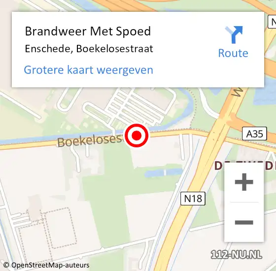 Locatie op kaart van de 112 melding: Brandweer Met Spoed Naar Enschede, Boekelosestraat op 25 juli 2015 17:32