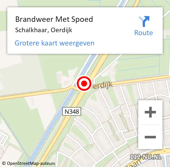 Locatie op kaart van de 112 melding: Brandweer Met Spoed Naar Schalkhaar, Oerdijk op 25 juli 2015 17:33