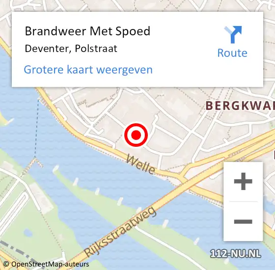 Locatie op kaart van de 112 melding: Brandweer Met Spoed Naar Deventer, Polstraat op 25 juli 2015 17:35