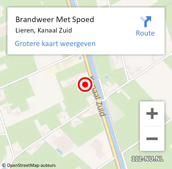 Locatie op kaart van de 112 melding: Brandweer Met Spoed Naar Lieren, Kanaal Zuid op 25 juli 2015 17:38