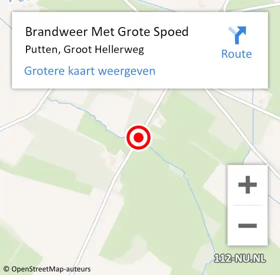 Locatie op kaart van de 112 melding: Brandweer Met Grote Spoed Naar Putten, Groot Hellerweg op 25 juli 2015 17:48