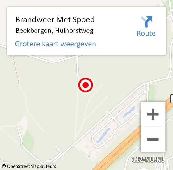 Locatie op kaart van de 112 melding: Brandweer Met Spoed Naar Beekbergen, Hulhorstweg op 25 juli 2015 18:06