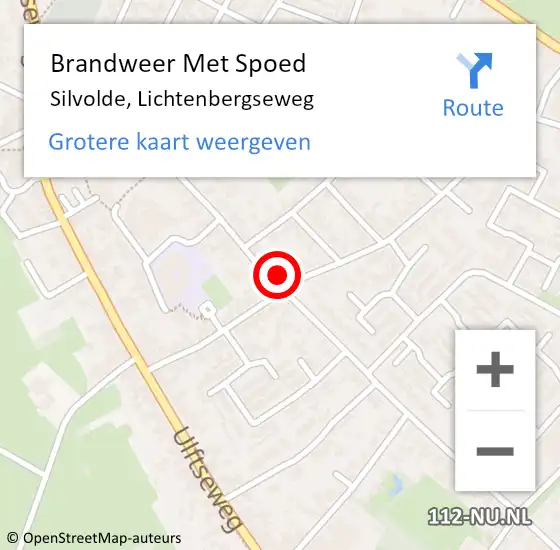 Locatie op kaart van de 112 melding: Brandweer Met Spoed Naar Silvolde, Lichtenbergseweg op 25 juli 2015 18:21