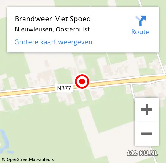 Locatie op kaart van de 112 melding: Brandweer Met Spoed Naar Nieuwleusen, Oosterhulst op 25 juli 2015 18:27