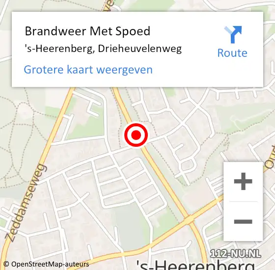 Locatie op kaart van de 112 melding: Brandweer Met Spoed Naar 's-Heerenberg, Drieheuvelenweg op 25 juli 2015 18:28