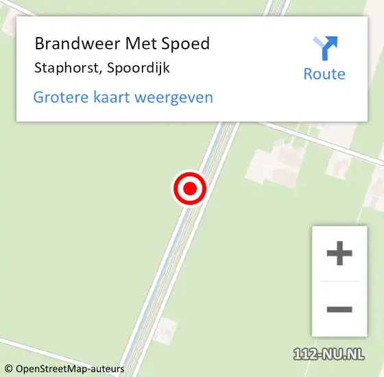 Locatie op kaart van de 112 melding: Brandweer Met Spoed Naar Staphorst, Spoordijk op 25 juli 2015 18:31