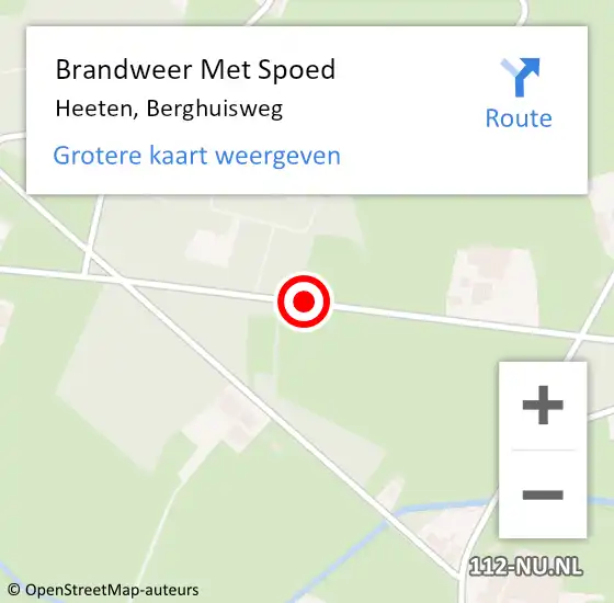 Locatie op kaart van de 112 melding: Brandweer Met Spoed Naar Heeten, Berghuisweg op 25 juli 2015 19:21