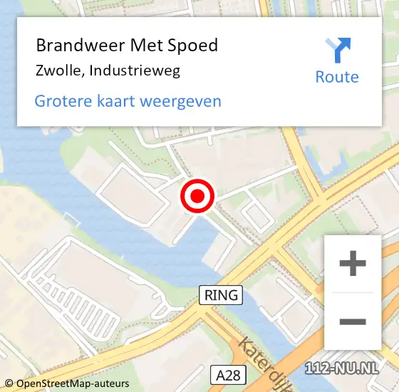 Locatie op kaart van de 112 melding: Brandweer Met Spoed Naar Zwolle, Industrieweg op 25 juli 2015 19:47