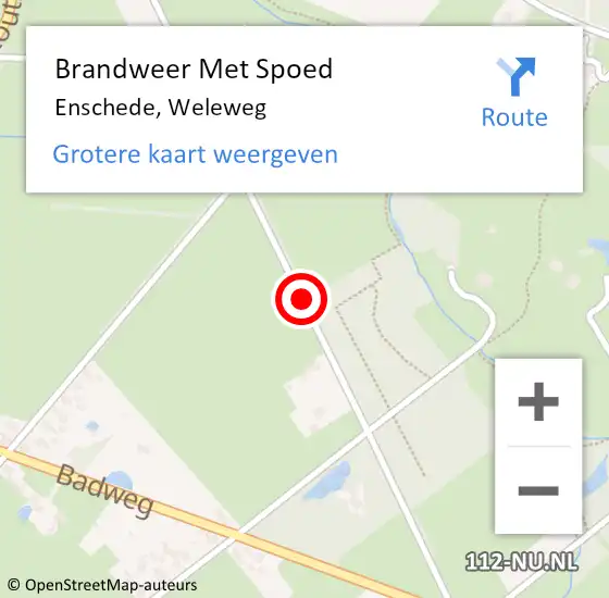 Locatie op kaart van de 112 melding: Brandweer Met Spoed Naar Enschede, Weleweg op 25 juli 2015 19:59