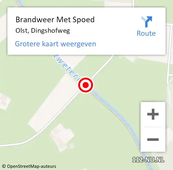 Locatie op kaart van de 112 melding: Brandweer Met Spoed Naar Olst, Dingshofweg op 25 juli 2015 20:31