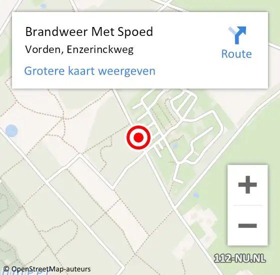 Locatie op kaart van de 112 melding: Brandweer Met Spoed Naar Vorden, Enzerinckweg op 25 juli 2015 20:37