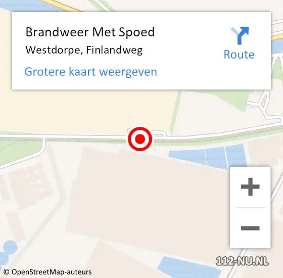 Locatie op kaart van de 112 melding: Brandweer Met Spoed Naar Westdorpe, Finlandweg op 25 juli 2015 21:33