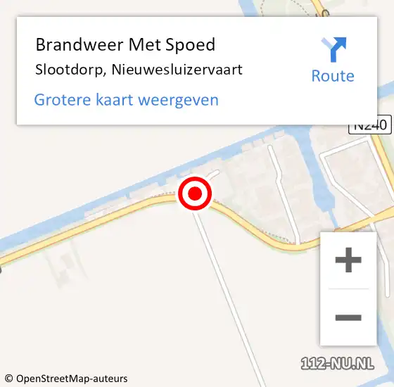 Locatie op kaart van de 112 melding: Brandweer Met Spoed Naar Slootdorp, Nieuwesluizervaart op 25 juli 2015 21:49