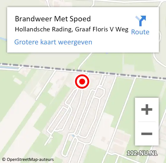 Locatie op kaart van de 112 melding: Brandweer Met Spoed Naar Hollandsche Rading, Graaf Floris V Weg op 25 juli 2015 22:54