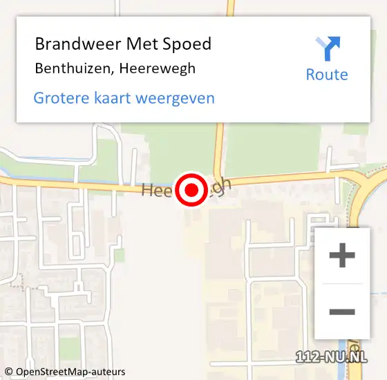 Locatie op kaart van de 112 melding: Brandweer Met Spoed Naar Benthuizen, Heerewegh op 25 juli 2015 22:57