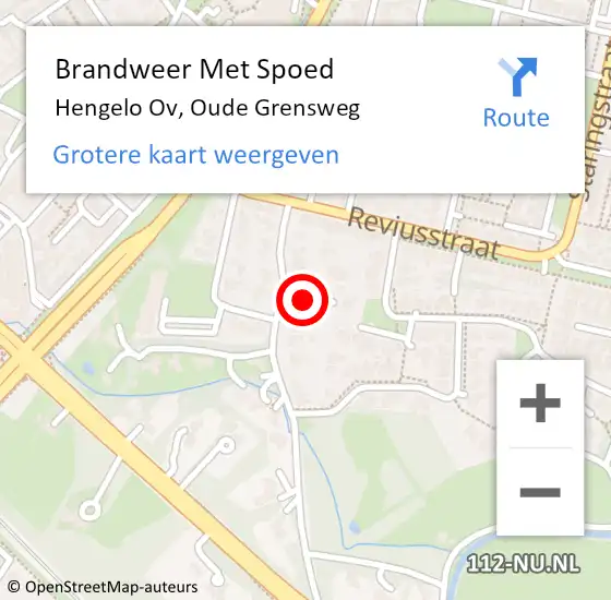 Locatie op kaart van de 112 melding: Brandweer Met Spoed Naar Hengelo Ov, Oude Grensweg op 26 juli 2015 02:15