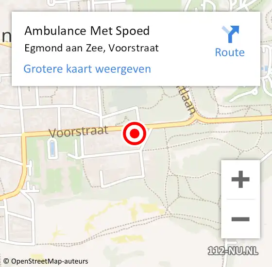 Locatie op kaart van de 112 melding: Ambulance Met Spoed Naar Egmond aan Zee, Voorstraat op 26 juli 2015 06:05